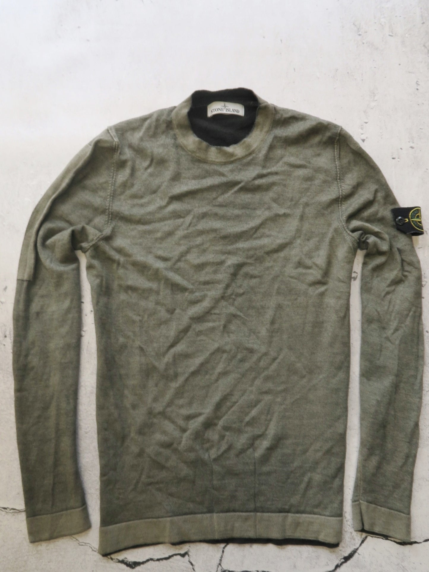 Stone Island sweter wełniany washed z patką M