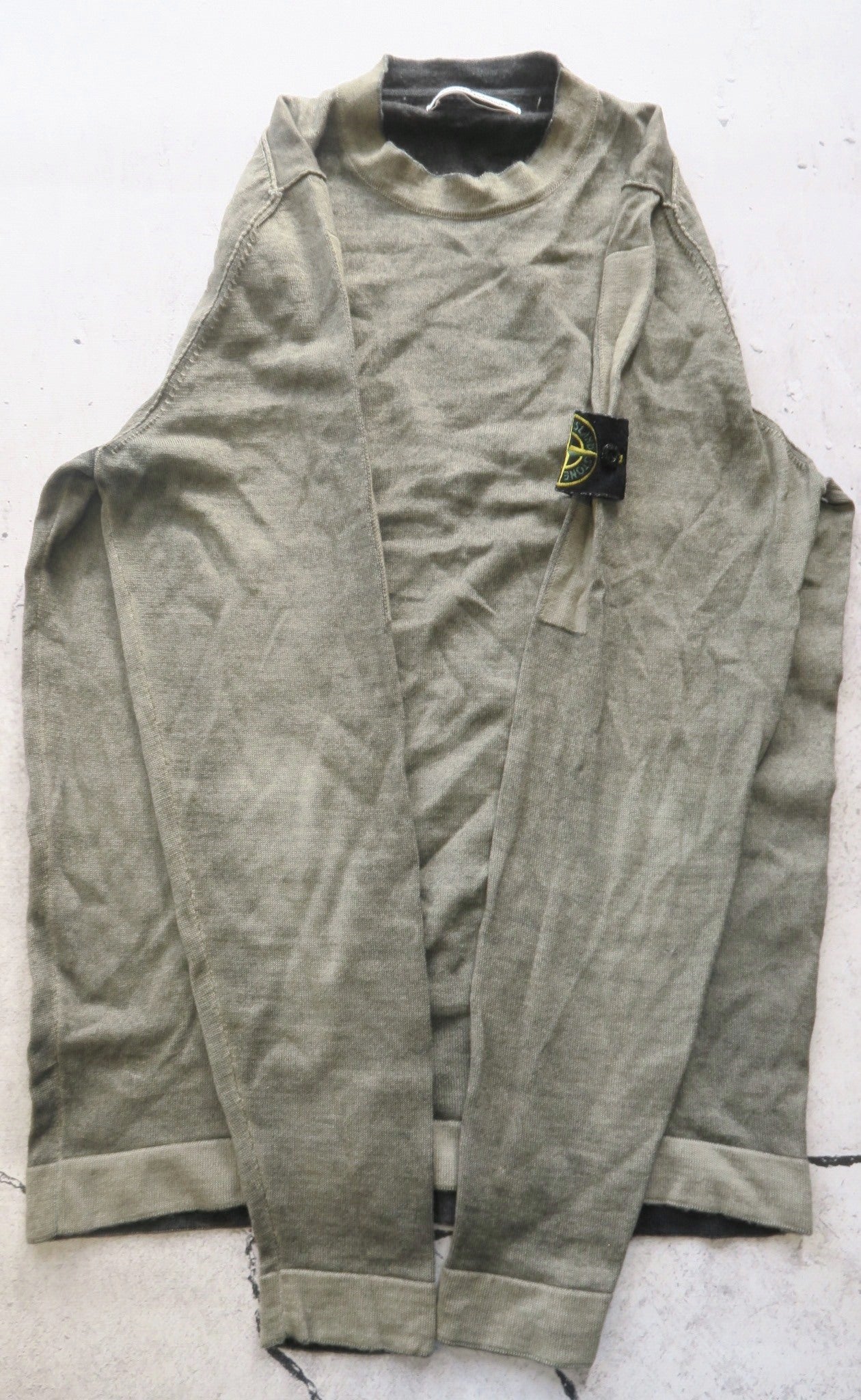 Stone Island sweter wełniany washed z patką M