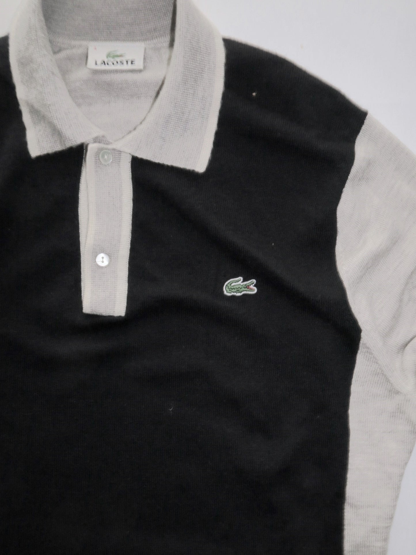 Lacoste sweter wełniany z kołnierzykiem M