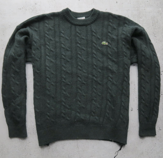 Lacoste sweter z wełną w warkocze vintage 3xL