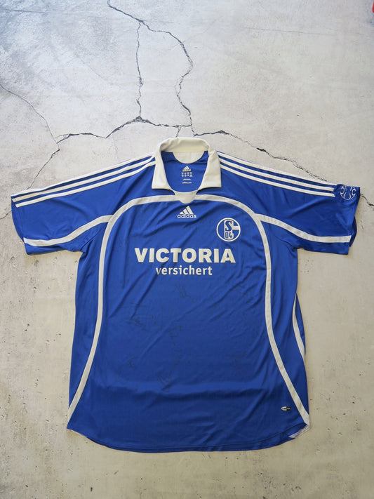 Adidas F.c Shalke koszulka vintage z autografami 2XL